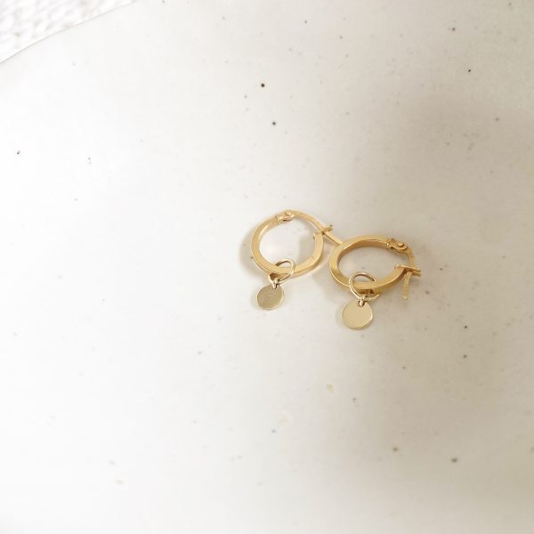 9ct yellow gold huggie charms 2