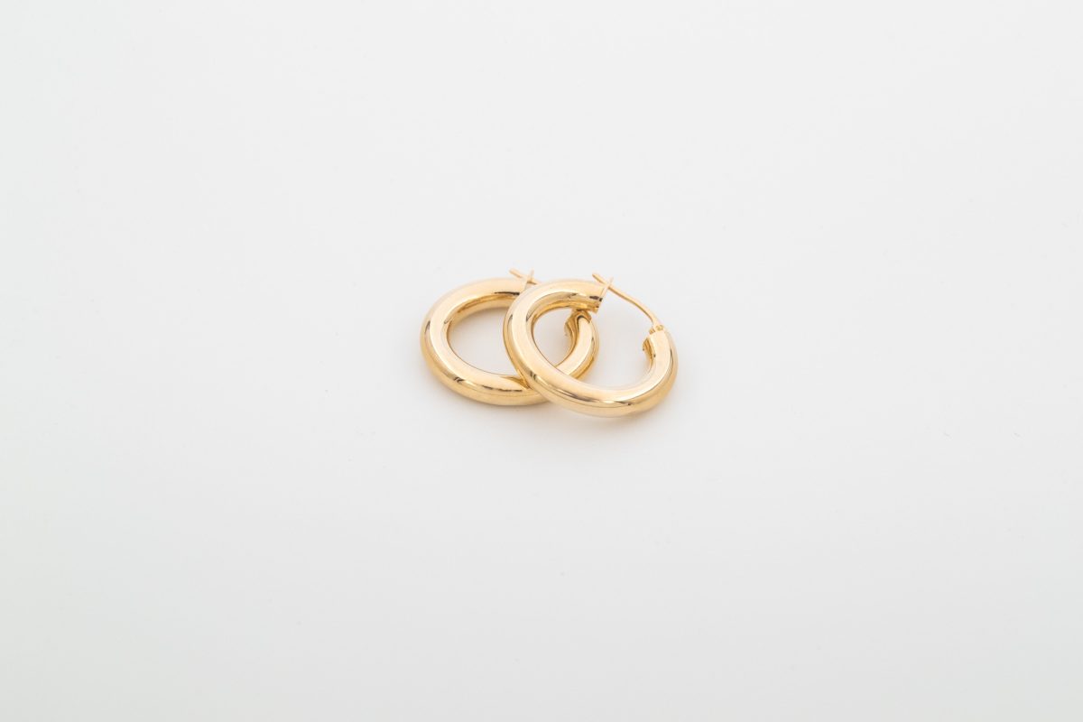 Chunky Hoop Earrings (9ct Gold)