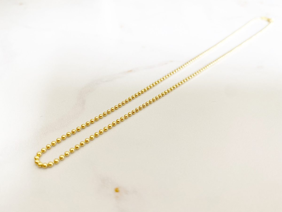 Yellow Gold Tiny Bead Necklace (9ct Gold)