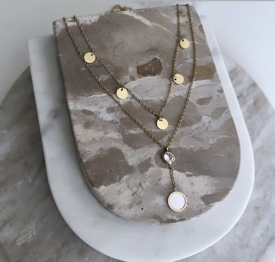 Layered Disc Necklace (Stainless Steel)