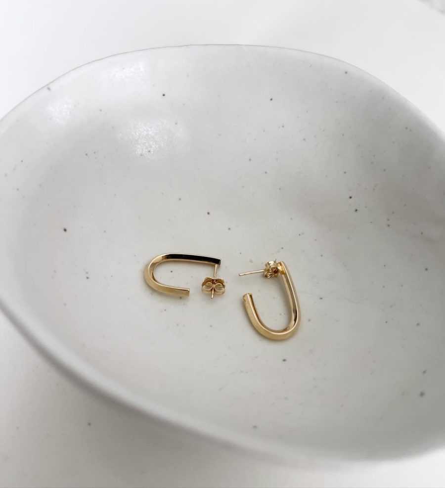 J Shaped Earrings (9ct Gold)