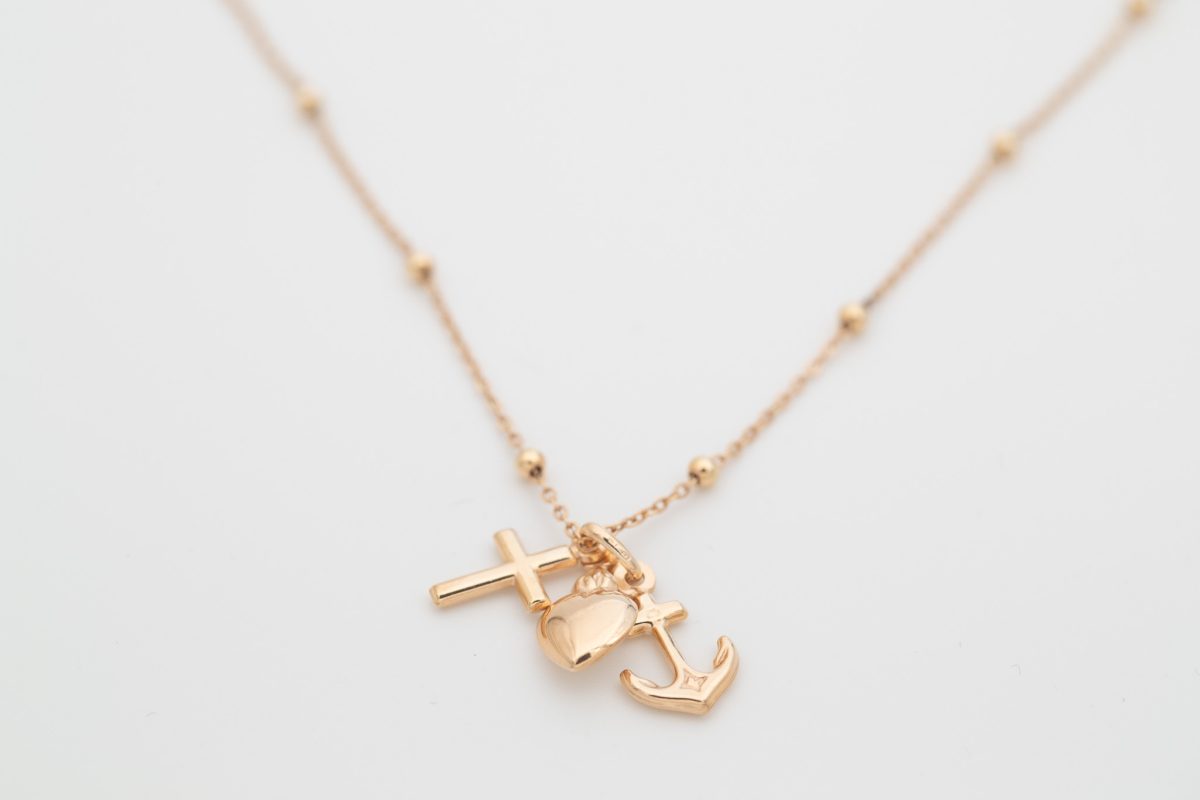 Triple Charm Necklace (9ct Gold)